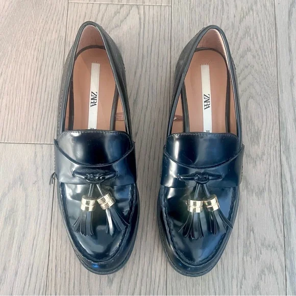 ZARA Black Loafers | 6 (36 EUR) | EUC - Picture 2 of 6